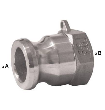 Male Camlock coupling - female threaded stainless steel - Type A