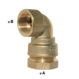 Codo de compresión de latón con extremo hembra roscado