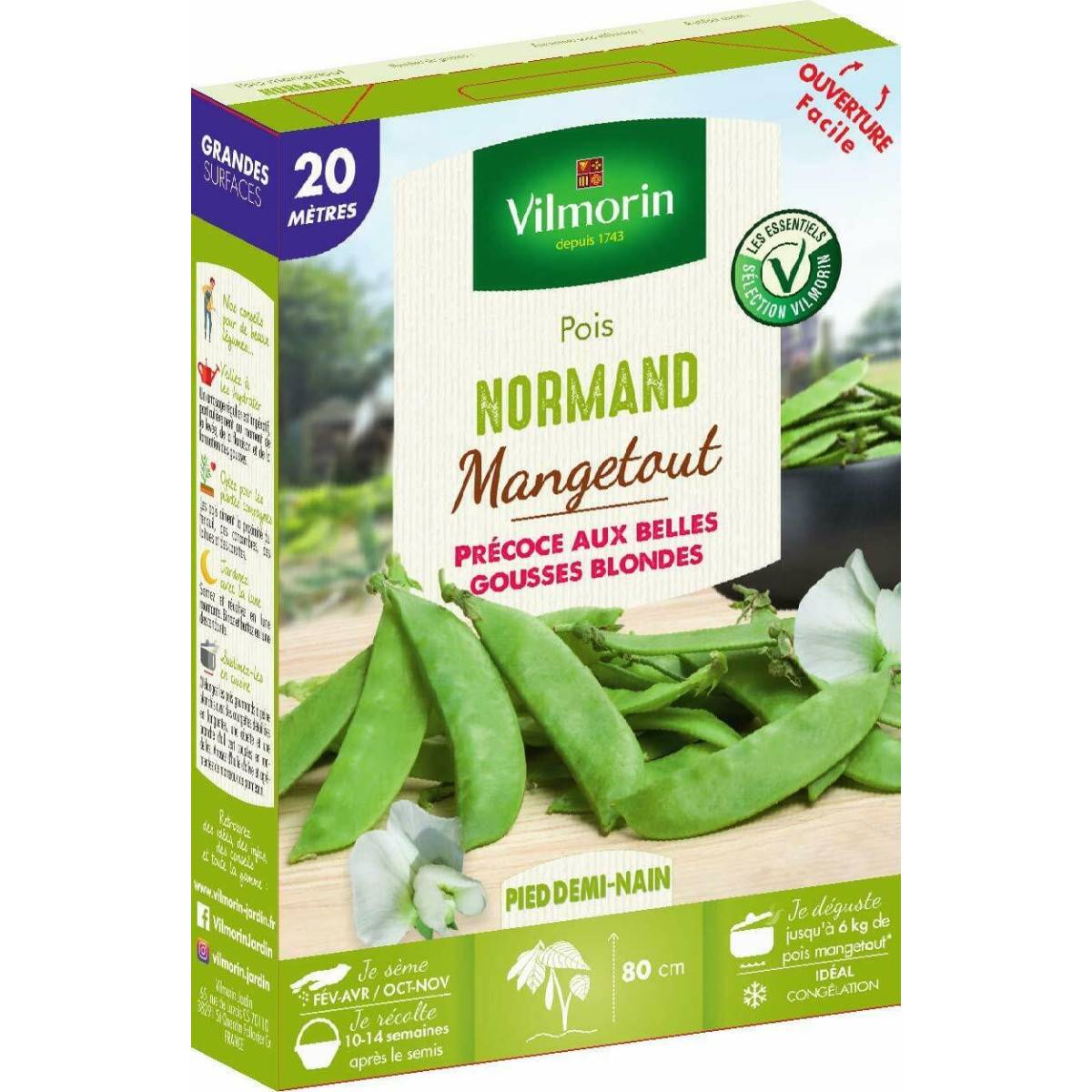 Fiche produit Pois demi nain mangetout NORMAND