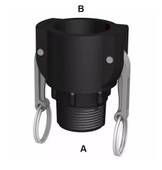 Female camlock coupling 1 '' - Male thread 1''1 / 4 BSP