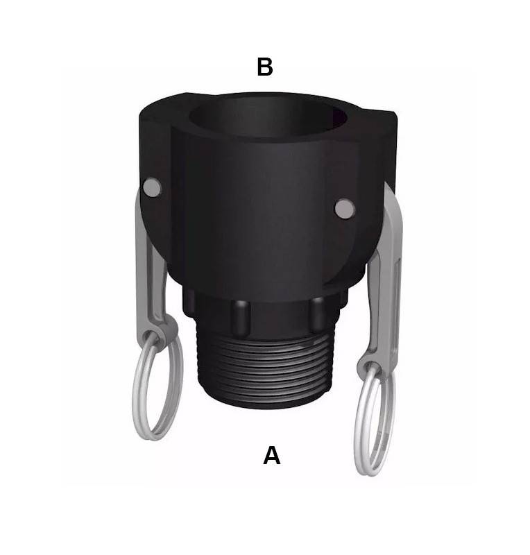 Female camlock coupling 1 '' - Male thread 1''1 / 4 BSP