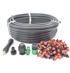 Kit de micro-irrigation avec tuyau, goutteurs et raccords