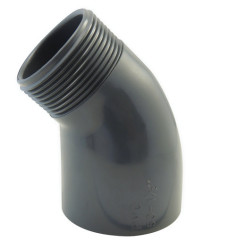 45 ° female male / male PVC joint and screw bend