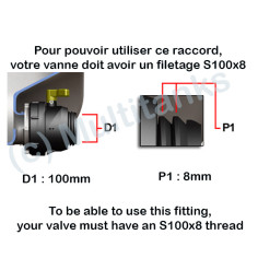 S100x8 fitting - right outlet valve