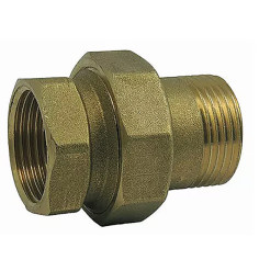 Straight brass union connection for M/F radiator