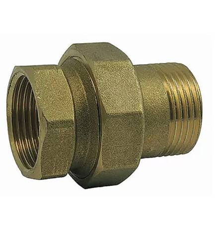 Straight brass union connection for M/F radiator