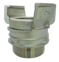 Half symmetrical fitting Guillemin, firefighter, male stainless steel threaded socket lock