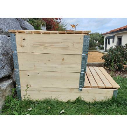 Composteur en bois naturel de 570 litres