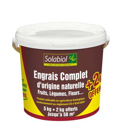 Engrais complet, seau de 5kgs + 2 kgs offerts