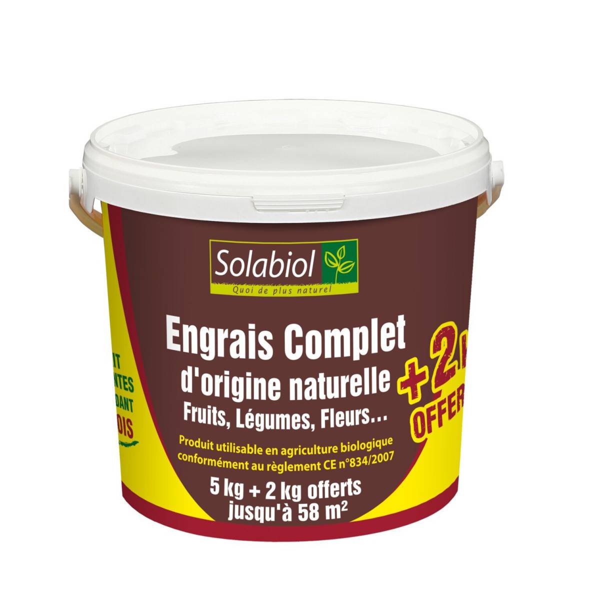 Engrais complet, seau de 5kgs + 2 kgs offerts