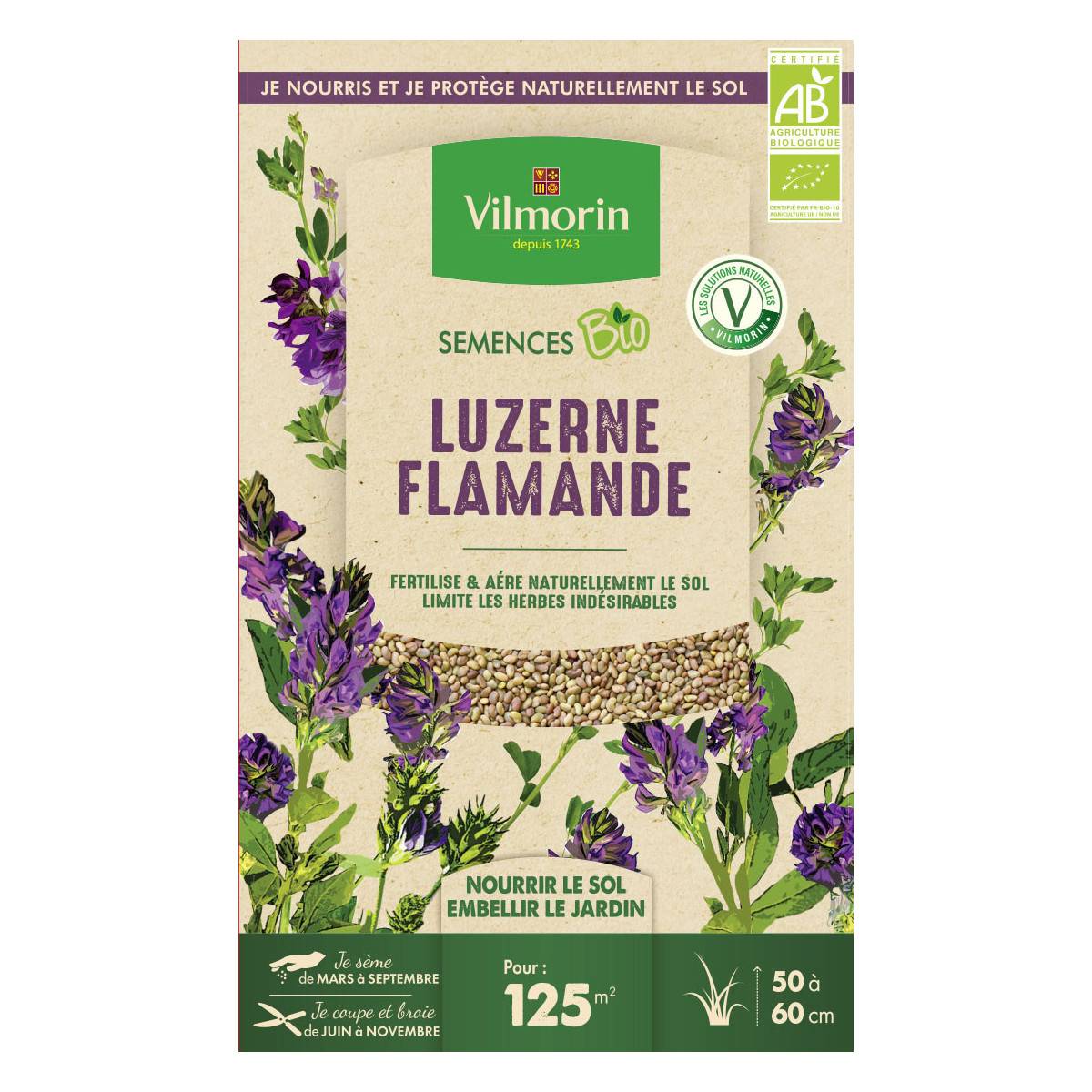 Graines de Luzerne Flamande BIO , boite de 375grs