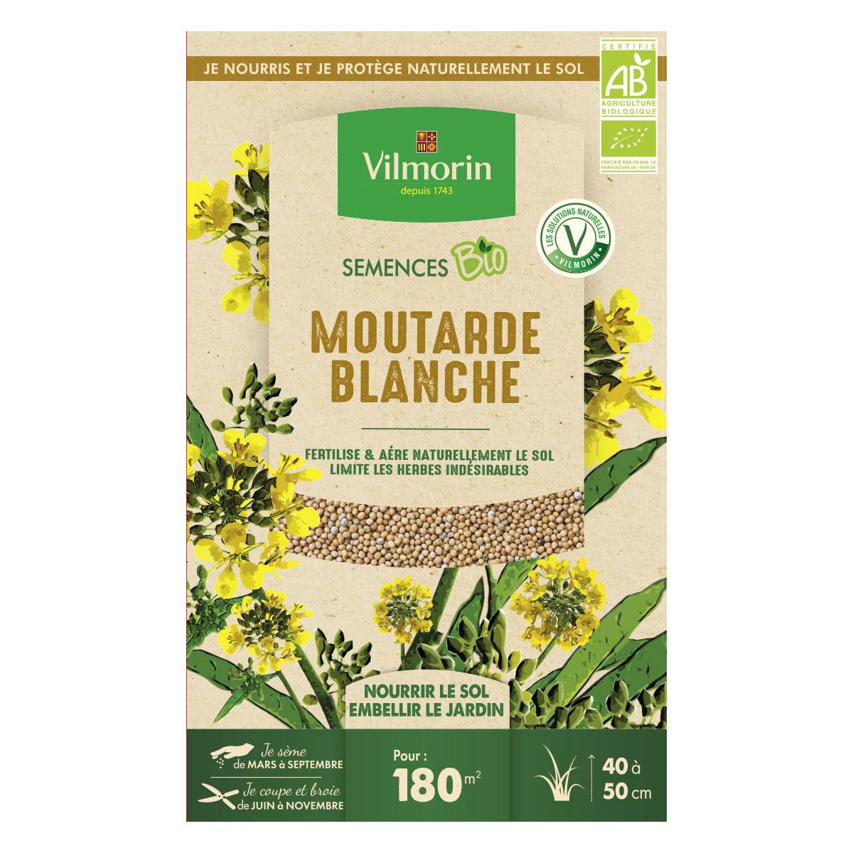 Graines de Moutarde blanche BIO , boite de 375 grs