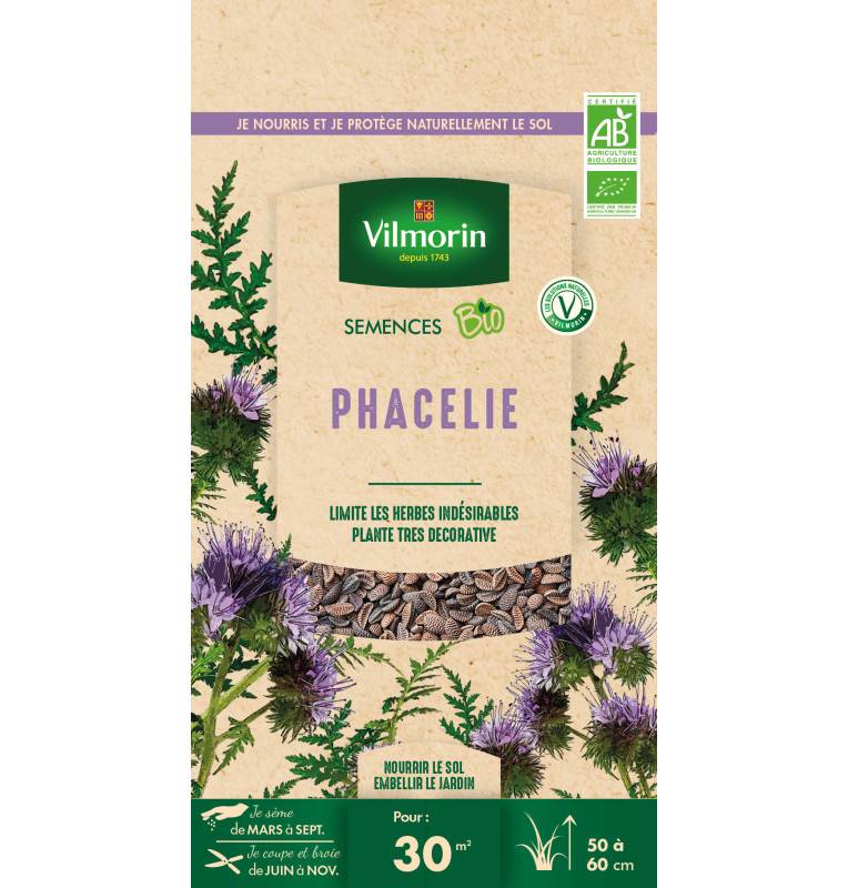 Graines de Phacélie BIO , boite de 375 grs