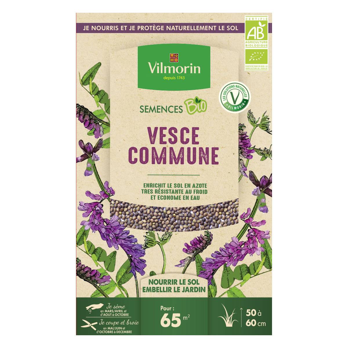 Graines de Vesce Commune Bio, boite de 375 grs