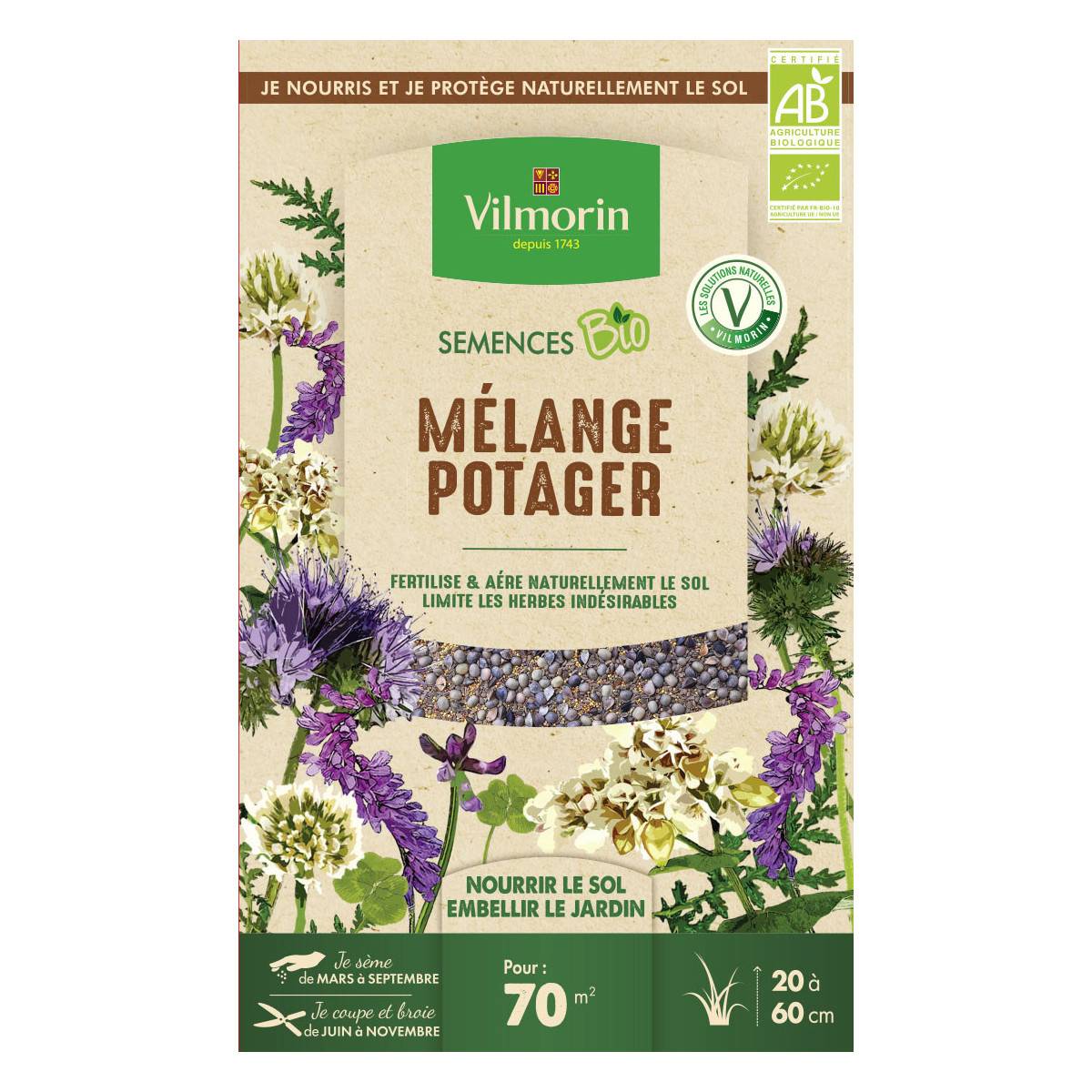 Graines Mélange Potager Bio , boite de 250 grs