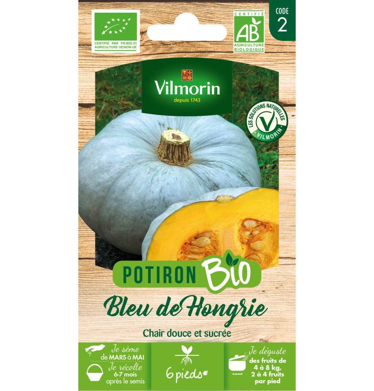 Sachet de graines Potiron Bleu de Hongrie BIO