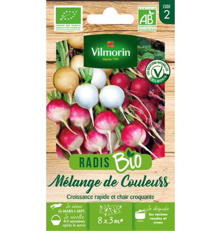 Sachet de graines Radis Mélange de Couleurs BIO