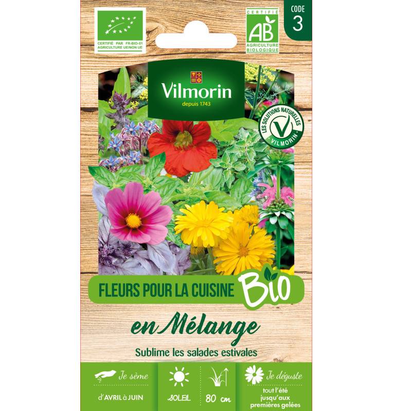 Sachet de graines Fleurs pour la cuisine en Mélange BIO