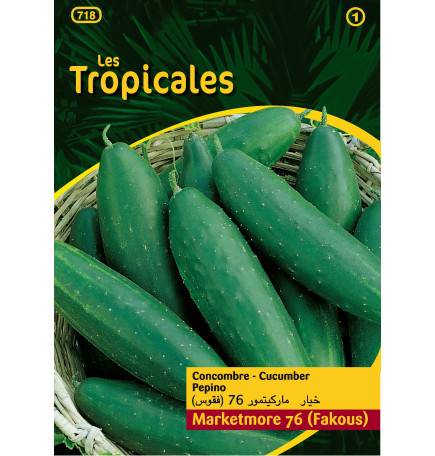 Sachet graines LES TROPICALES - Concombre Marketmore 76