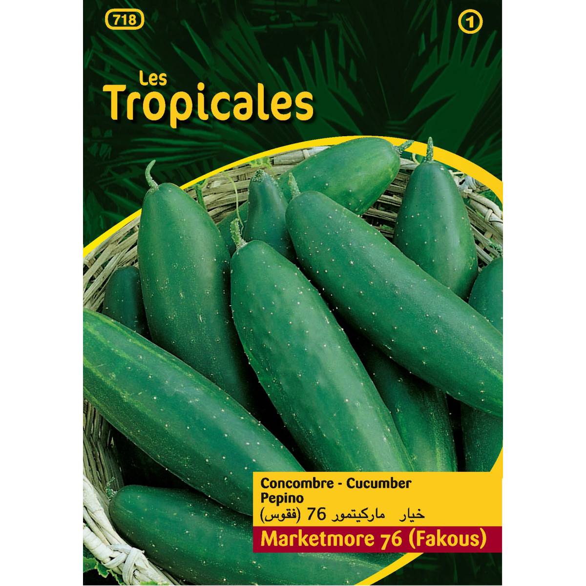 Sachet graines LES TROPICALES - Concombre Marketmore 76