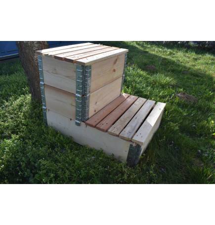 Composteur évolutif en bois naturel de 192 litres 800x600mm