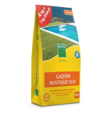 Gazon Rustique Sud BHS, sac de 5 kilos dont 1 gratuit