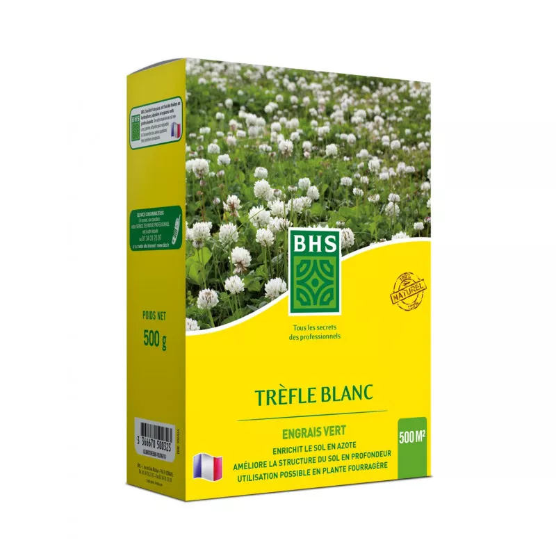 Trefle Blanc BHS , carton de 500grs , 500m²