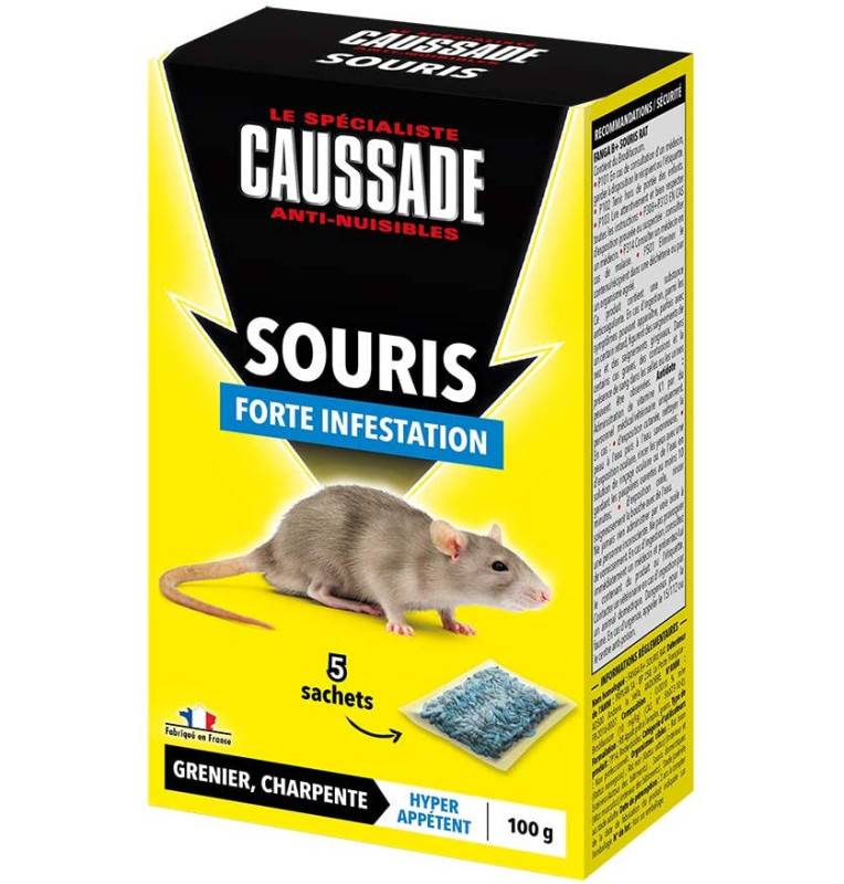 Souricide Souris forte infestation ( 5 x 20 grs )