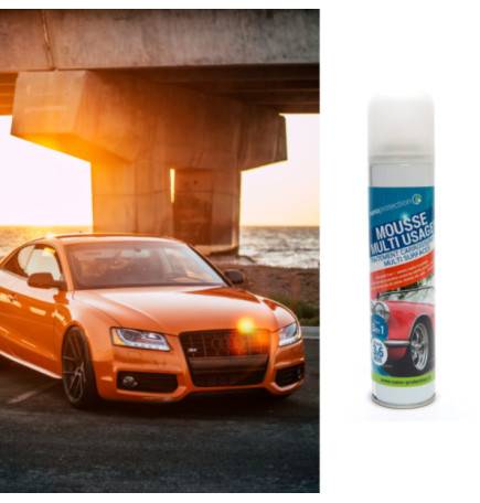 MOUSSE MULTI USAGES- Nettoyant à sec et protecteur 3 en 1 pour carrosserie 250ml