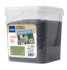 Seau de graines de tournesol noir 2 kgs pour oiseau de la nature