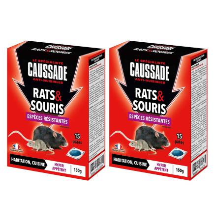 Raticide Rats & Souris - Pat'Appât Espèces résistantes , boite de 150grs ( 15x10grs)