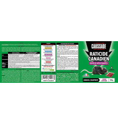 Raticide canadien - Espèces résistantes , boite de 150rgs ( 6 x 25grs)