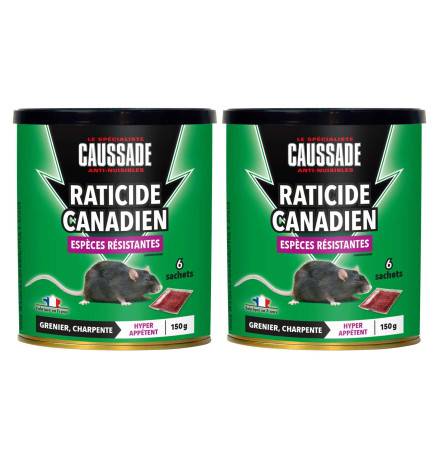 Raticide canadien - Espèces résistantes , boite de 150rgs ( 6 x 25grs)