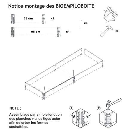 Réhausse de palette BIOEMPILOBOITE en bois naturel