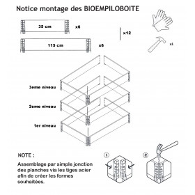 Réhausse de palette BIOEMPILOBOITE en bois naturel