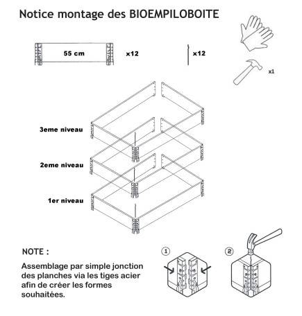 Réhausse de palette BIOEMPILOBOITE en bois naturel