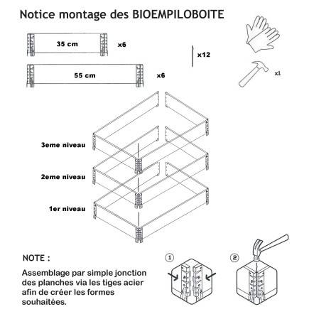 Réhausse de palette BIOEMPILOBOITE en bois naturel