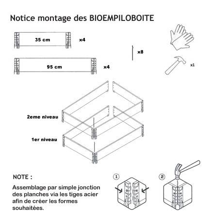 Réhausse de palette BIOEMPILOBOITE en bois naturel