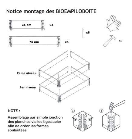 Réhausse de palette BIOEMPILOBOITE en bois naturel