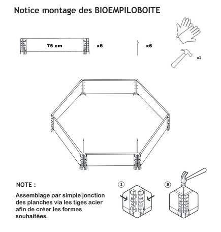 Réhausse de palette BIOEMPILOBOITE en bois naturel