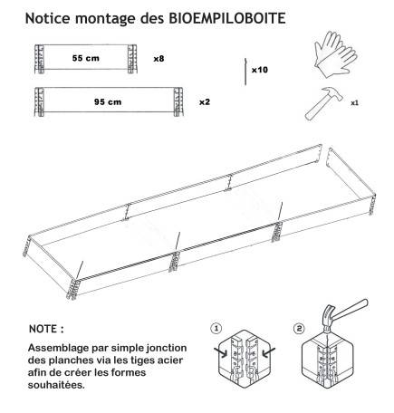 Quadratischer Naturholz-Gemüsegarten 2000 x 400mm