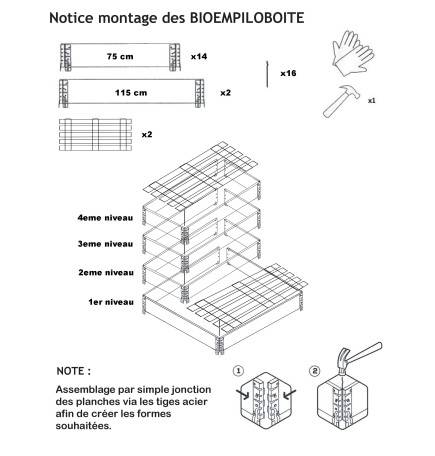 Composteur en bois naturel de 570 litres