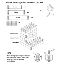 Composteur évolutif en bois naturel de 192 litres 800x600mm