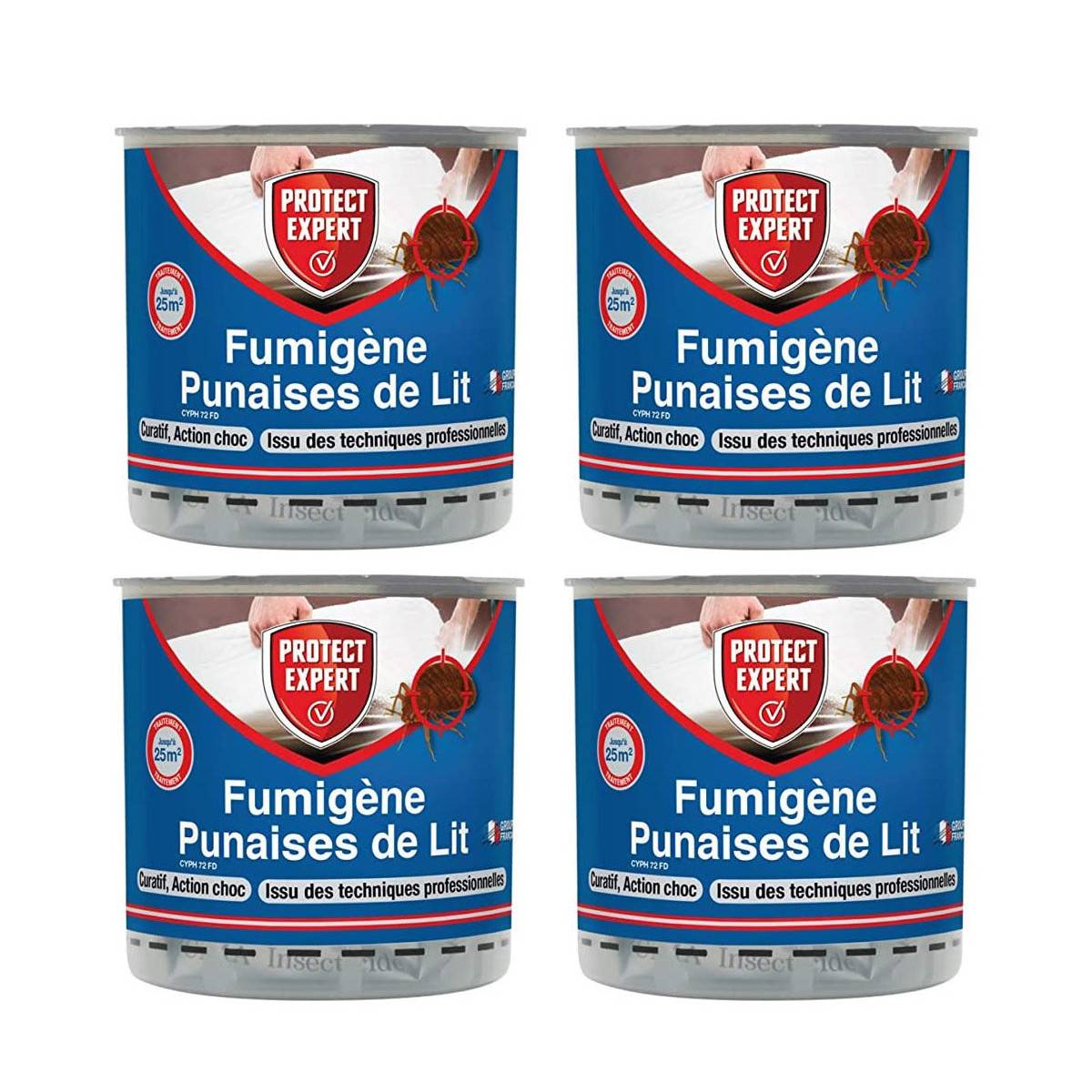 Lot de 4 boites de Fumigène anti-punaises de lit 10grs