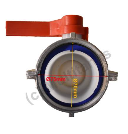 Product sheet Butterfly valve type A 2 inches with floating nut 70mm for Schutz tank