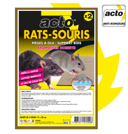 Plaques de glu en bois Anti Souris Anti Rat