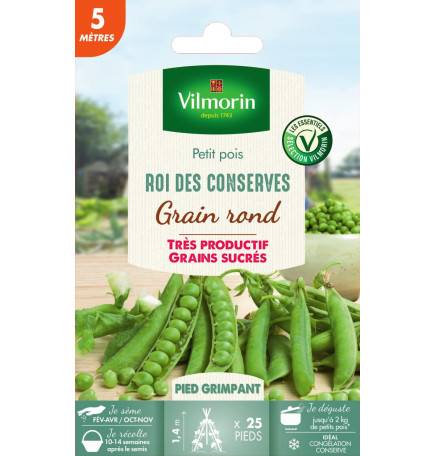 Sachet graines Pois ROI DES CONSERVES 5 mètres - Pisum sativum