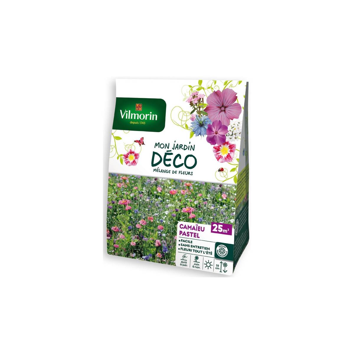 Sachet graines Mélange de fleurs Camaïeu Pastel 25m2