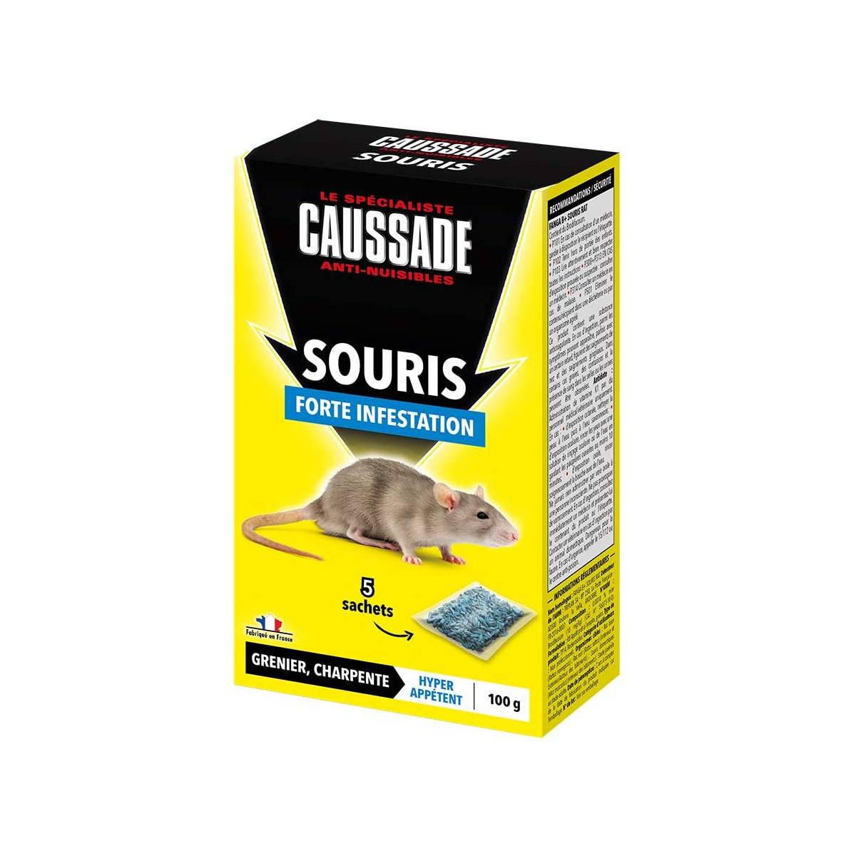 Souricide Souris forte infestation ( 5 x 20 grs )