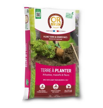 Sac de Terre à Planter Or Brun 20 Litres prêt pour la plantation